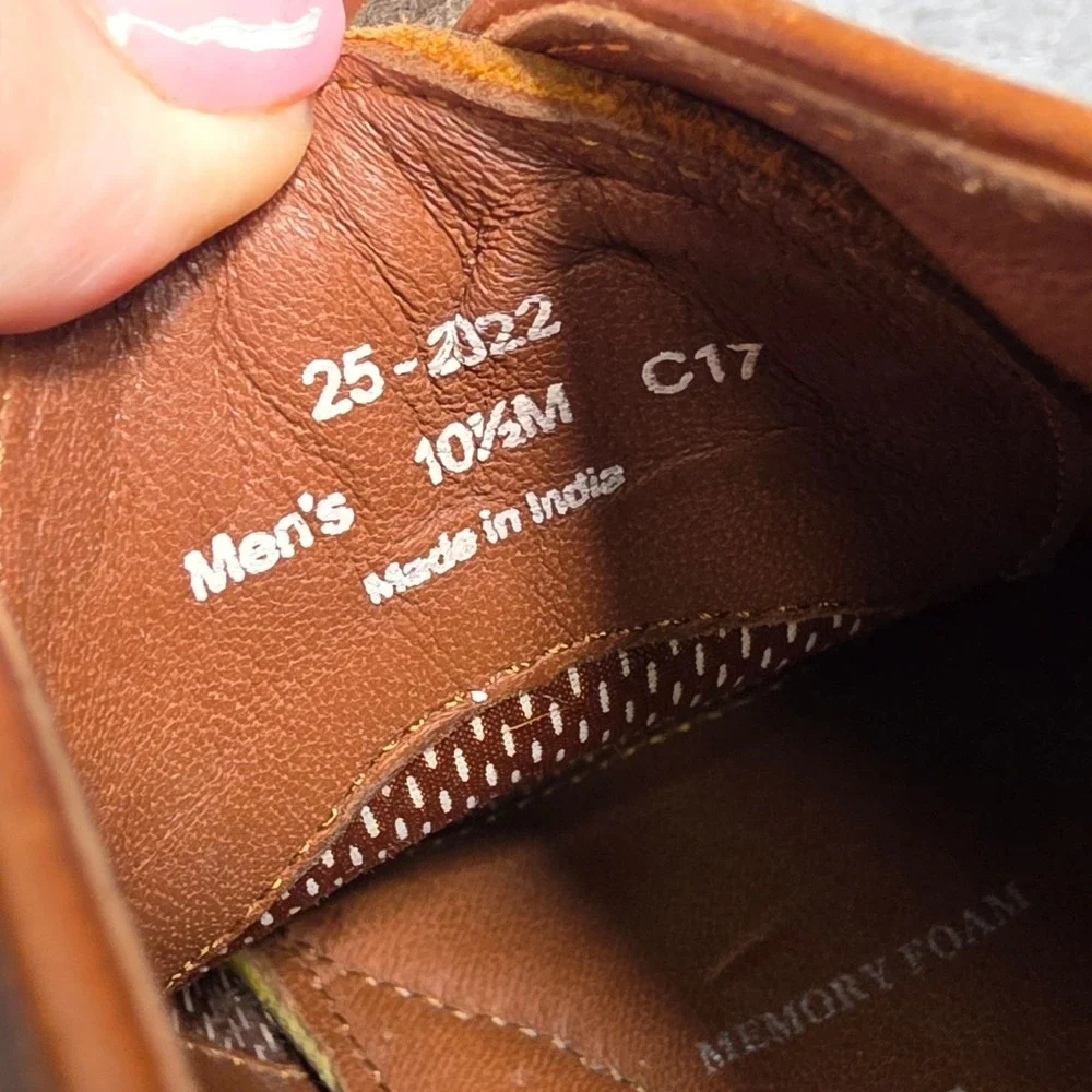 Johnston & Murphy Chukka Boots Brown Leather Sheepskin Crepe Soles Mens 10.5‎ M